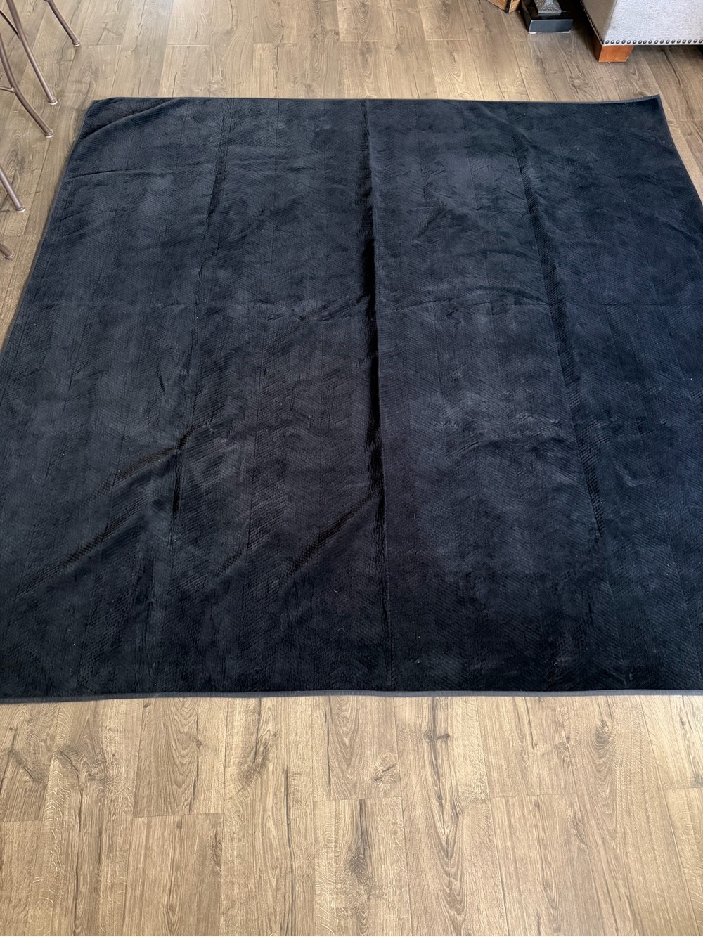 Restoration Hardware Cover Velvet Chevron Stitch Black Full/Queen